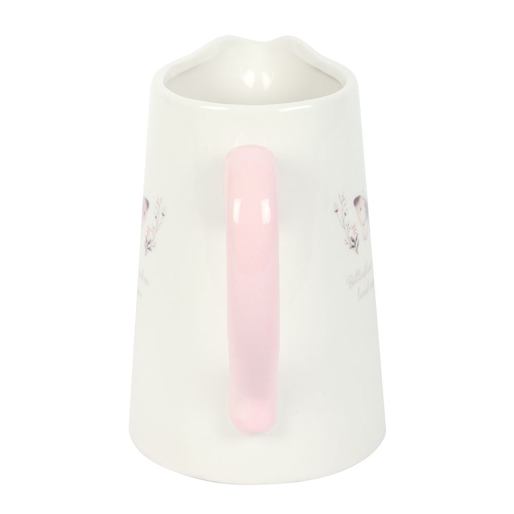 Something Different - White Butterfly Print Ceramic Carafe de fleurs - Multicolore